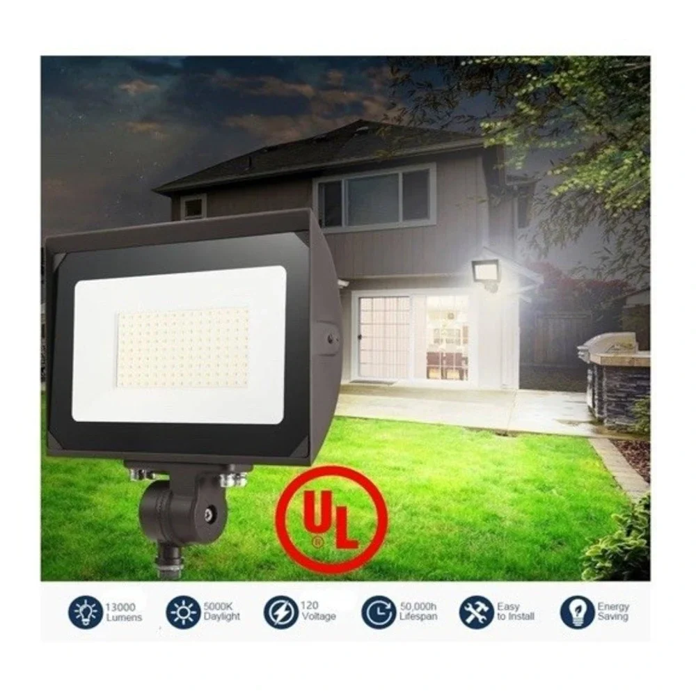 100W Outdoor LED Floor Lights With Plates 5000K Day Light 13000LM 120V UL